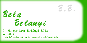 bela belanyi business card
