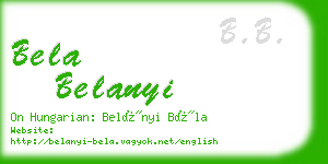 bela belanyi business card